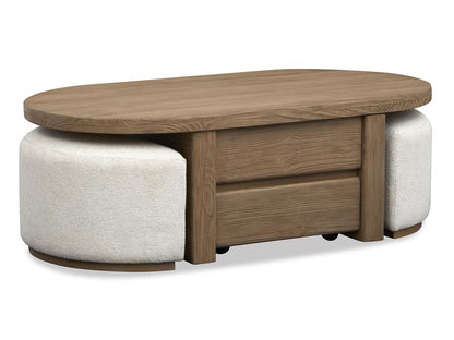 Lift Top Stg.Cocktail Table w/Casters & 2 Uph.Stools