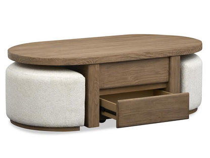 Lift Top Stg.Cocktail Table w/Casters & 2 Uph.Stools